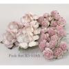 25 Mixed 2 Designs 3 Colors Paper Flowers Pink Shade  
