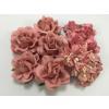 25 Mixed 4 Designs Paper Flowers Salmon Pink Shade  