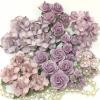 45 Mixed 8 Sizes Lilac Purple Tone Paper Flowers 