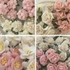 4 sets DIY  Mixed  Just Soft Pink and White Pack Paper Flowers 