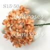 50 Peach Small Spring Cottage Paper Flowers