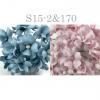 50 Mixed JUST Baby Blue - Soft Pink Small Spring Cottage Paper Flowers