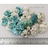 65 Mixed Blue - White 7 design paper flowers