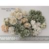 75 Mixed Sizes Dusty Beige White Paper Flowers