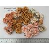 80 Mixed Sizes Mustard Peach White Paper Flowers