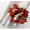 50 Half White Half Red Lilly Crafts Paper Flowers