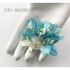 50Half White Half Light Turquoise Blue Lily Paper Flowers
