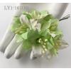 50 Half White Half Pale Green Lilly Paper Flowers
