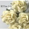 25 Medium 1.5" Solid Cream Yellow Sweet Moon Roses 