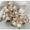 White with Brown Edge Variegated Paper Flowers