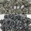 25 Mixed Just Charcoal and Olive Gray Large Roses Flowers