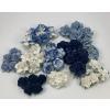 60 Mixed Blue White Paper Flowers