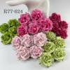 25 Mixed Pink Green Paper Roses (2/3/4/161/158)