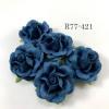 Solid Denim Blue Paper Roses
