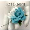 25 Large 2" Half White Half Turquoise Blue Roses