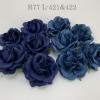 25 Large 2" Mixed JUST Navy and Denim Blue Roses