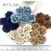 Earthy and Blue Large Artificial Handmade Mulberry Paper Flowers Roses for crafts or wedding from Thailand