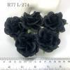 25 Large 2" Solid Black Roses