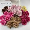 25 Large 2" Mixed Pink Brown Cream Roses (2/3/4/147/147/252)