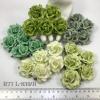 Mixed 5 Green Large Sweet Moon Paper Roses for wedding and craft, supply by iamroses Thailand