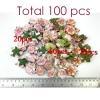 100 Flower HEAD Mixed 3 Designs - NO stem (R22/G2/R19) 