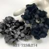 50 Medium May Roses (1-1/2"or3.75cm) Mixed Charcoal Grey - Black flowers