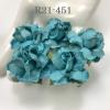 50 Medium May Roses (1-1/2"or3.75cm) Light Turquoise Blue -Solid 