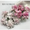 50 Medium May Roses (1-1/2"or3.75cm) Mixed JUST 2 Pink EDGE Flowers
