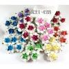 50 Medium May Roses (1-1/2"or3.75cm) Mixed White - Rainbow Color Center 