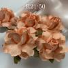 50 Medium May Roses (1-1/2"or3.75cm) Solid Peach Craft Flowers