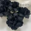 50 Small May Roses (1"or2.5cm) Solid Black paper Flowers
