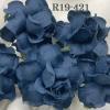 50 Small 1" Solid Denim Blue May Roses 