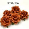 25 Large 2" Solid Terra Cotta brown Roses