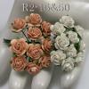  100 Mini 1/4" or 1cm Mixed 2 Open Roses (15/50)