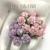 100 Mini 1/4" or 1cm Mixed JUST Lilac - Soft Pink Open Roses 