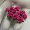   100 Mini 1/4" or 1cm Solid Hot Pink Open Roses