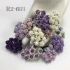  100 Mini 1/4" or 1cm Mixed All Purple Open Roses
