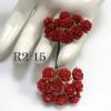100 Mini 1/4" or 1cm Solid RED Open Roses