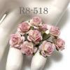 100 Size 5/8" or 1.5 cm White - Pink EDGE Open Roses