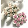 100 Size 5/8" or 1.5 cm Mixed JUST 2 Pink Center Open Roses