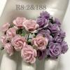 100 Size 1/2" or 1.5 cm Mixed JUST Lilac - Soft Pink Open Roses