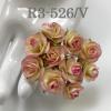 100 Size 3/4 or 2cm Yellow - Pink EDGE Open Roses