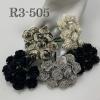 100 Size 3/4" or 2cm Mixed Black Open Roses (New)