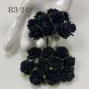 100 Size 3/4" or 2cm Solid Black Open Roses