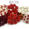 100 Size 3/4" or 2cm Mixed Red Tone Open Roses