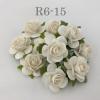 50 Size 1" or 2.5 cm White Open Roses Paper Flowers