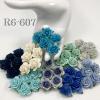 50  Size 1" or 2.5cm Mixed All Blue Open Roses