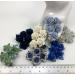 Blue Artificial Mulberry Handmade Paper Flowers for Wedding Crafts and Scrapbook from Iamroses, Thailand