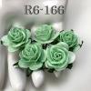50  Size 1" or 2.5cm Mint Green Open Roses