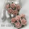 50 Size 1" or 2.5cm White - Blush Pink EDGE Open Roses
